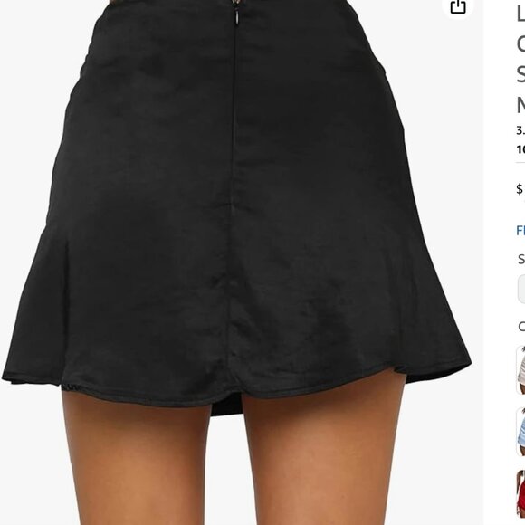 Casual Satin High Waist Zipper Mini Skirt - Picture 2 of 5